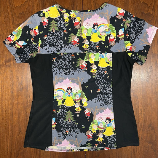 Disney Tooniforms Snow White & Seven Dwarfs Cherokee Scrub Top (S) Women 6875C