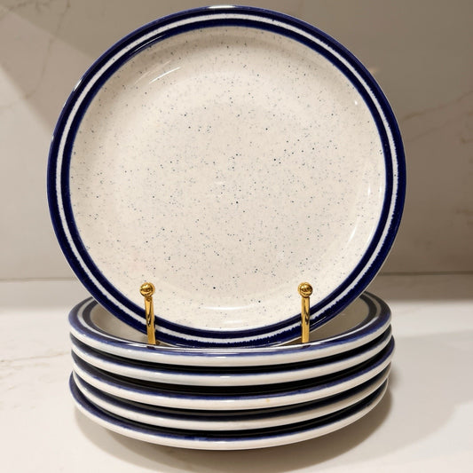 6 x Syracuse China Kings Inn Plates 7.25” Restaurant Ware Blue Speckled Dessert