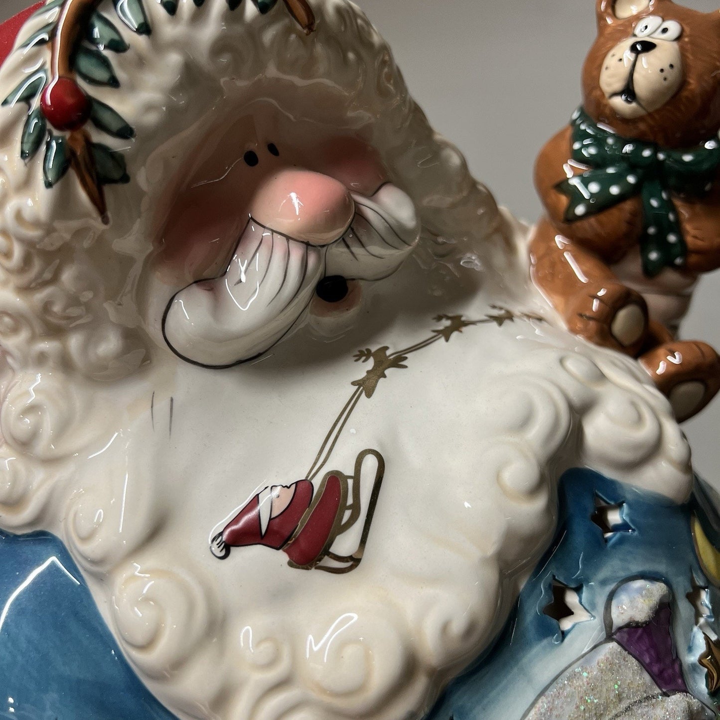 Blue Sky “Spirit Of Christmas” Santa Tea Light Heather Goldminc 22k Gold w Box