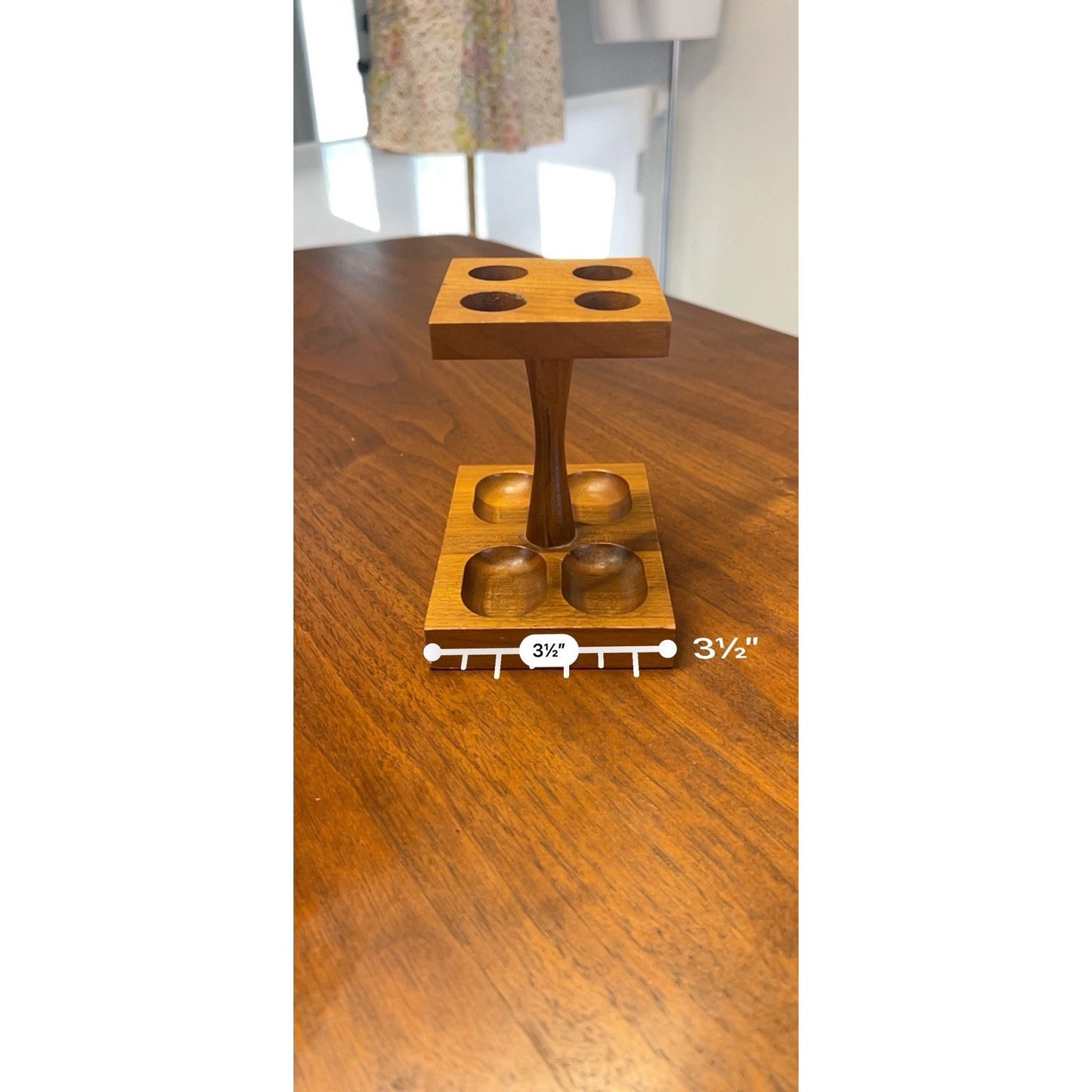 Vintage DI Alpen Solid Walnut Four Pipe Stand