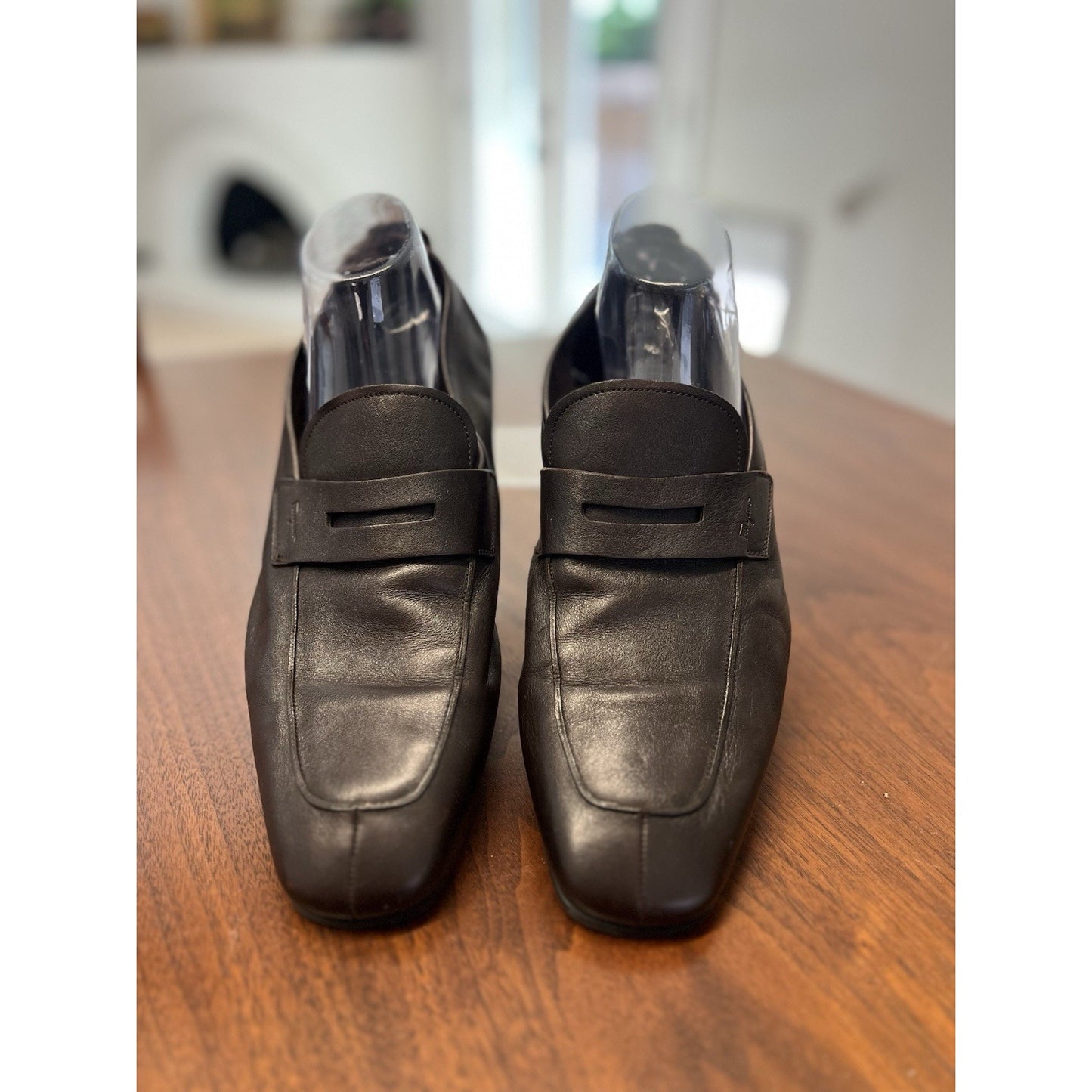 Salvatore Ferragamo Chocolate Brown Soft Leather Penny Loafer Sz 11 EE
