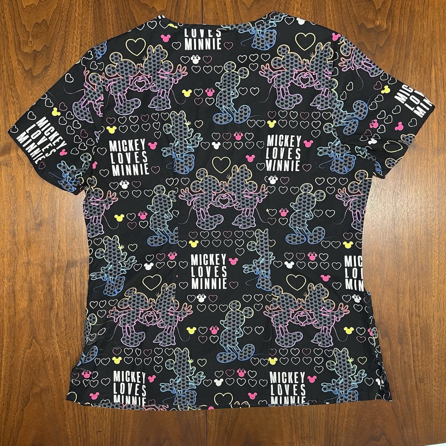 Lot of 4 Disney Scrub Tops Mickey Minnie Mouse Tooniforms Cherokee (S) AOP