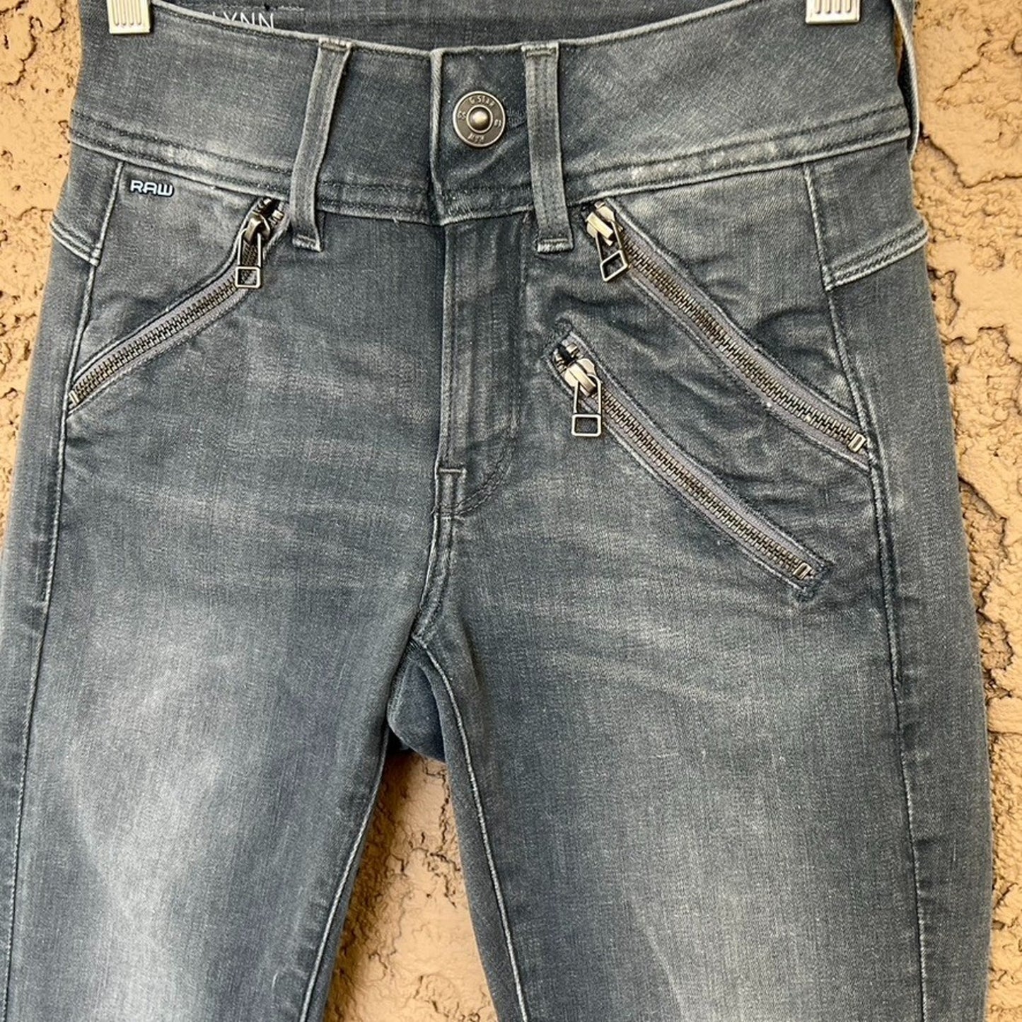 G-Star RAW Lynn Biker Mid Super Skinny Ankle Zip 24x30 Grey Moto Streetwear