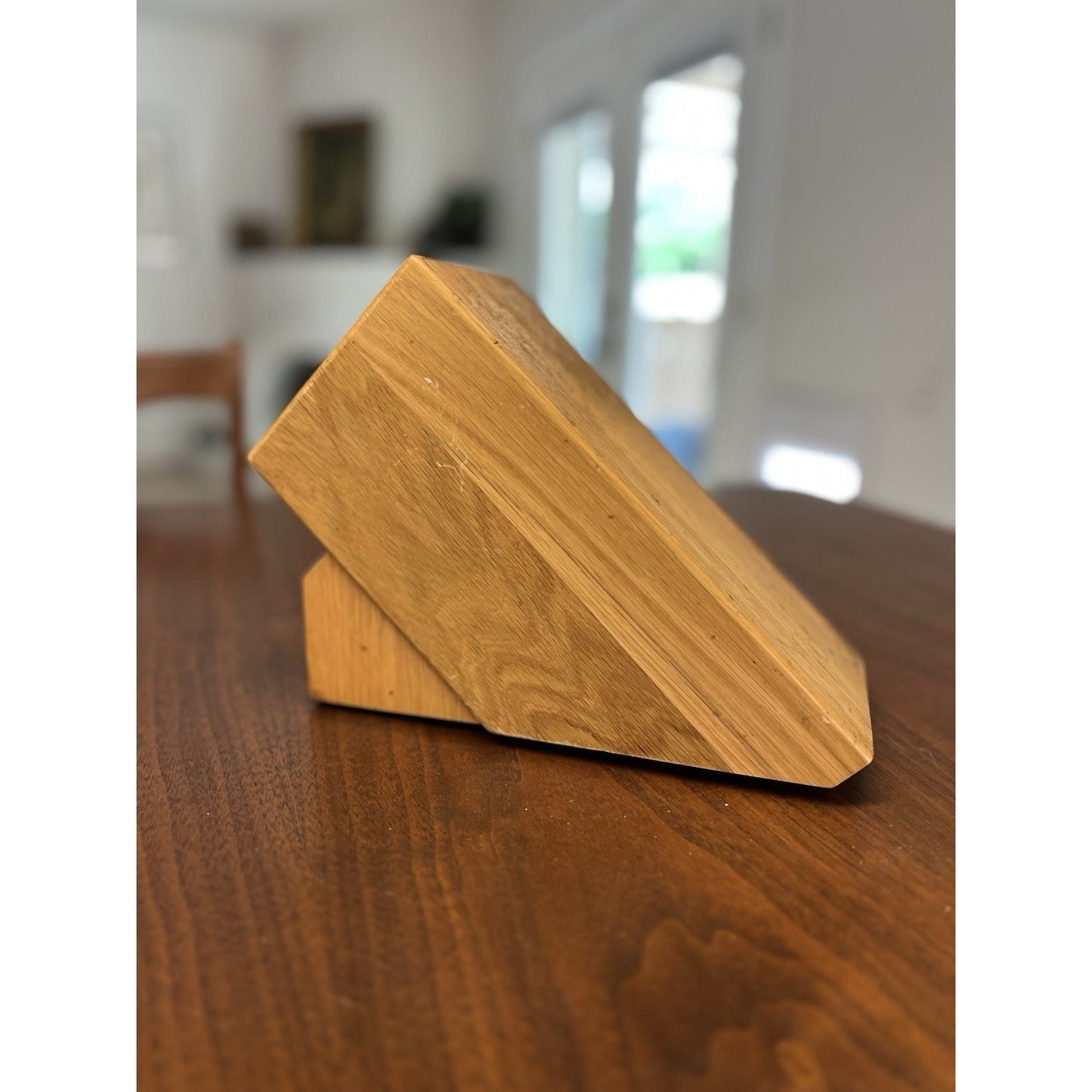 Cutco Oak Knife Block Holder Countertop Kitchen Knife Storage Wood Block