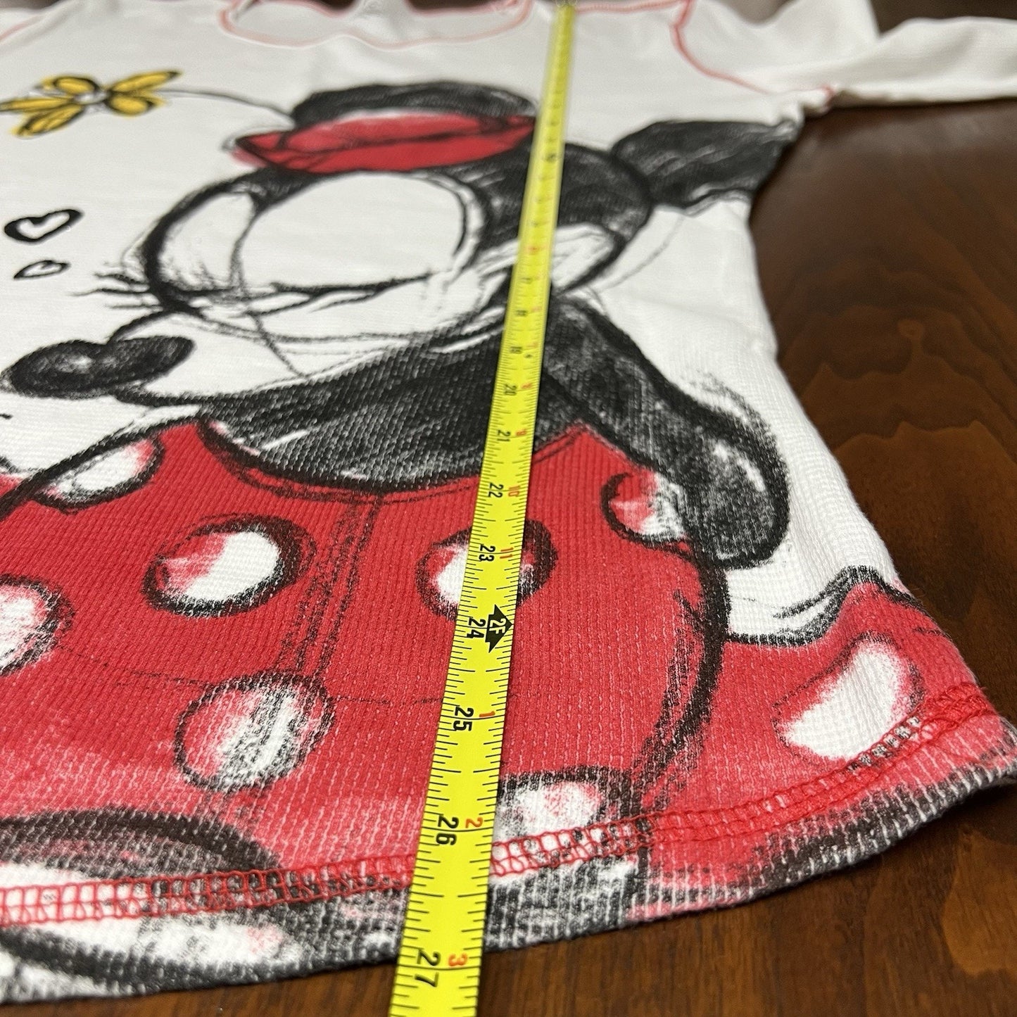 Disney Store Minnie Mouse XL Thermal Long Sleeve Shirt Sketch Retro
