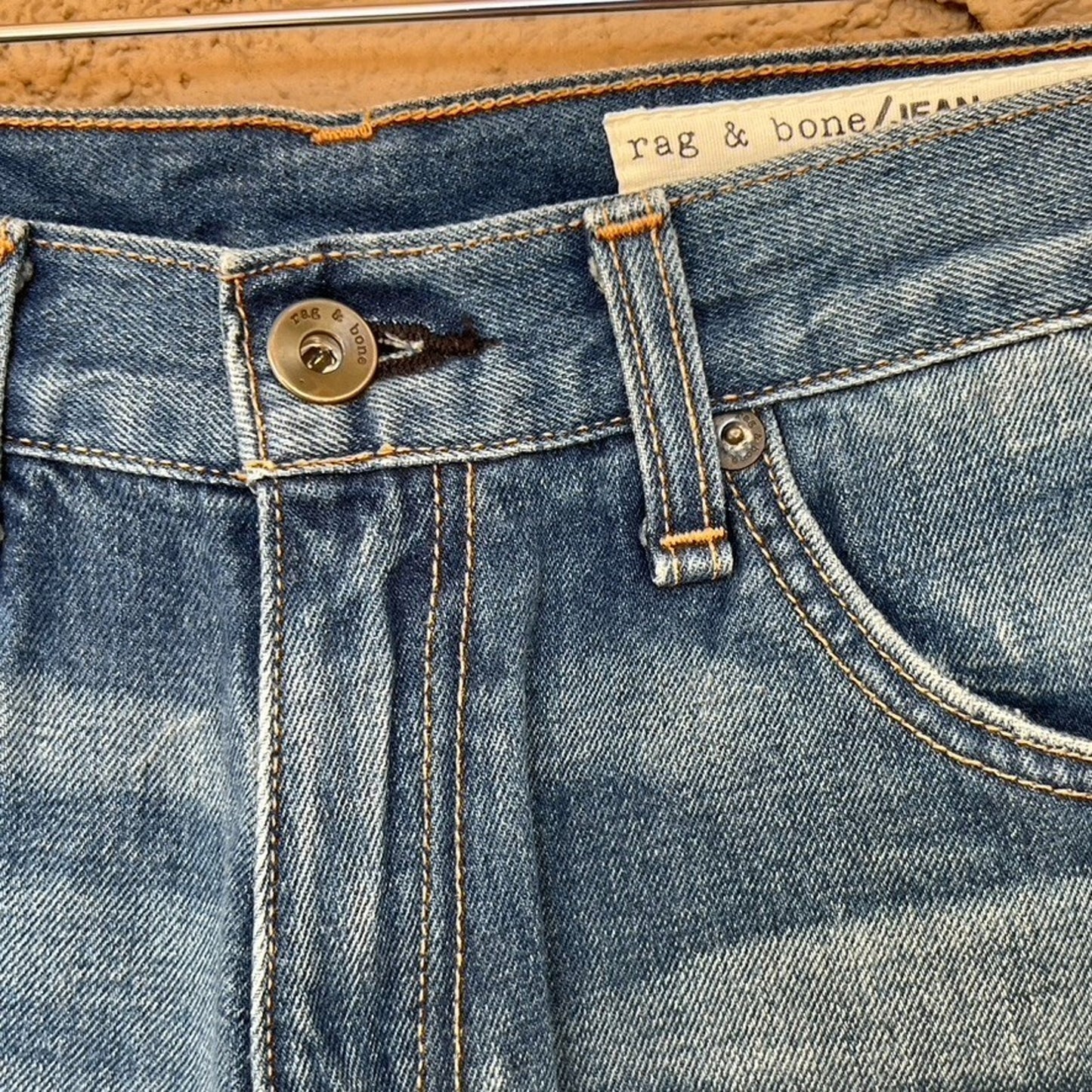 $175 Rag n Bone "Segrin" (Sz 24) Cuffed Denim Short Devon REVOLVE High Rise