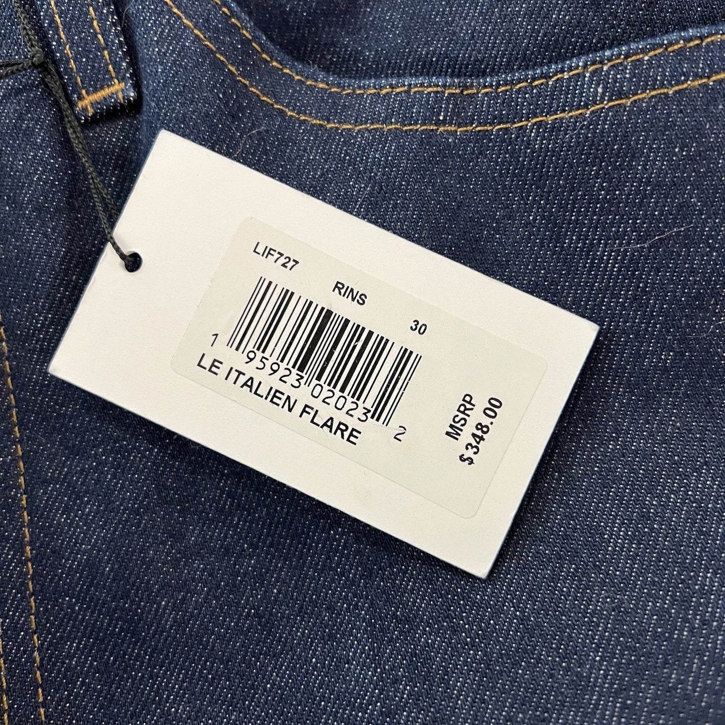 NWT $348 Frame Le Italien Flare Rigid Denim Jean 30 Dark Rinse 100% Cotton Tall