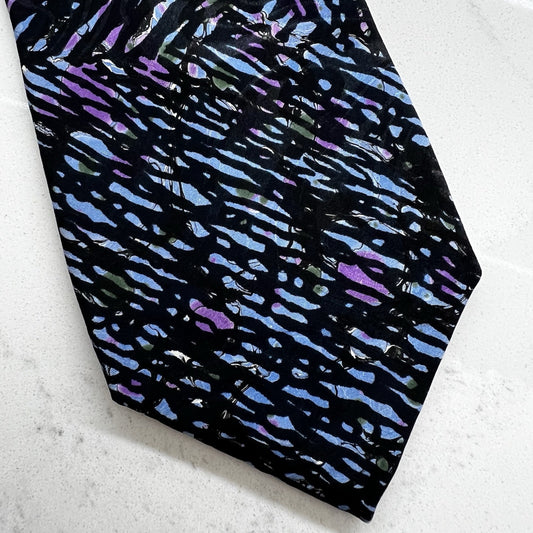 Moth Hand Marbled Silk Tie Made in USA Corpcore Art Watercolor Unique Abstract