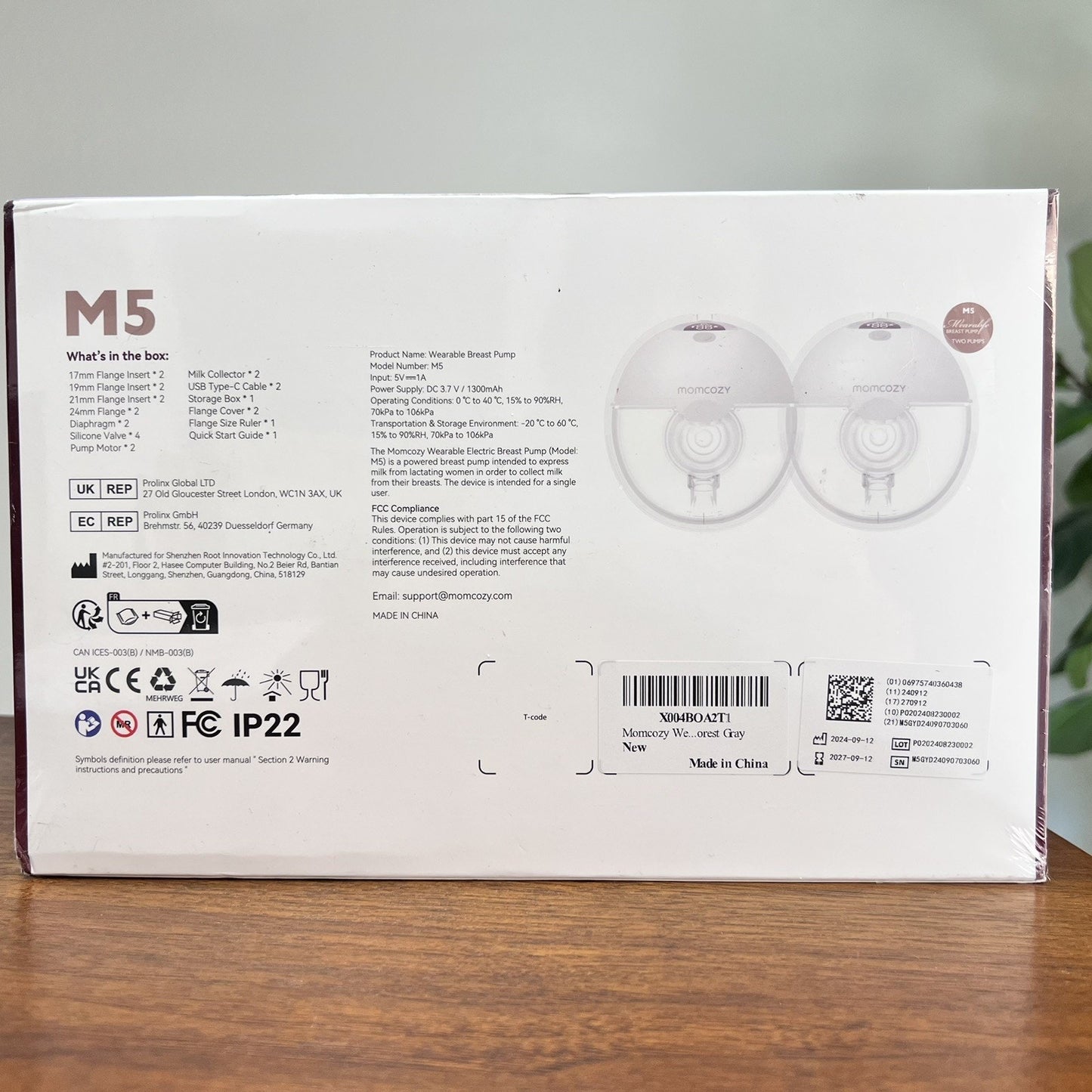 Momcozy M5 DOUBLE Silent Wearable Breast Pumps Hands Free Electric Open Box