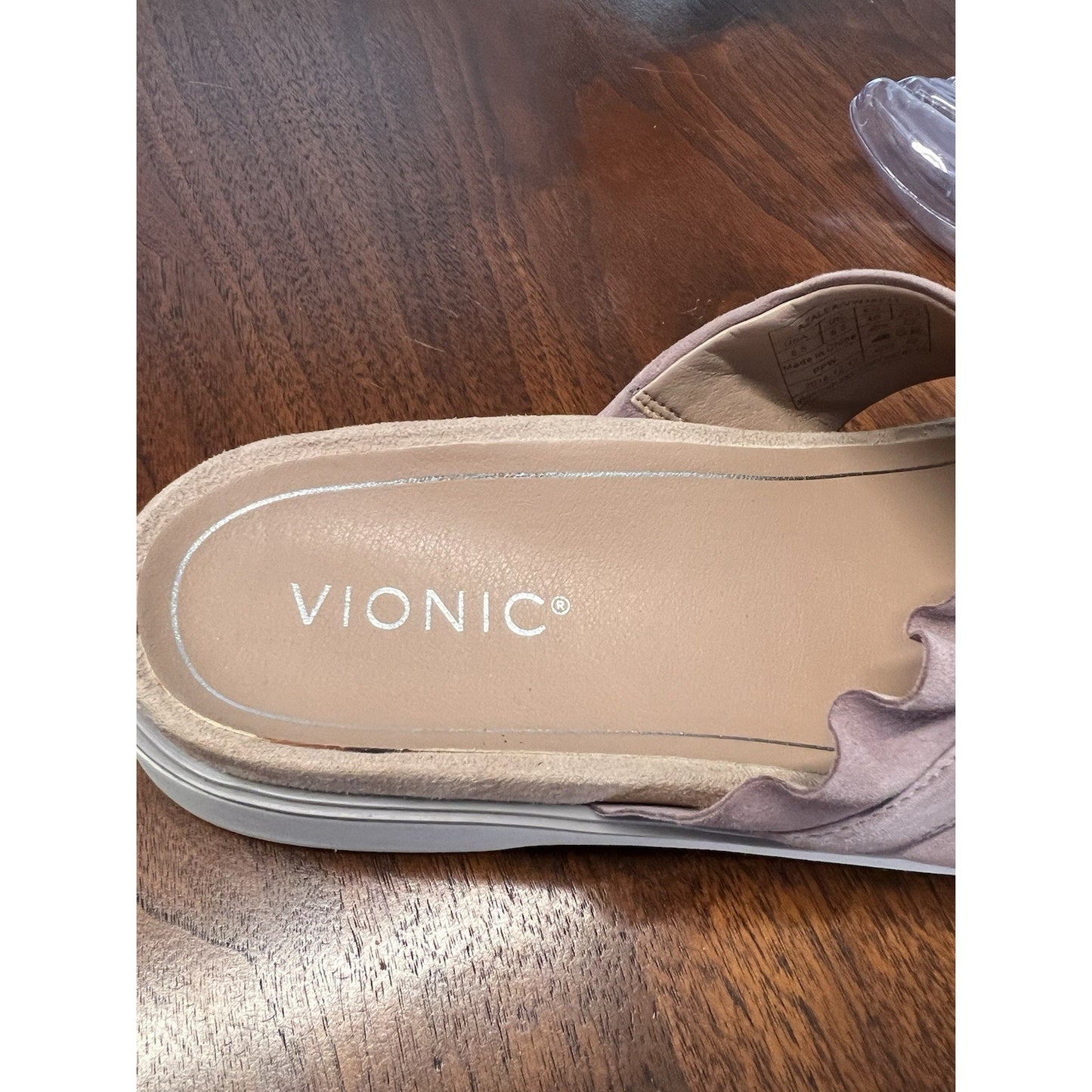 Vionic Azalea Women's Suede Ruffled Slip On Sandal - Mauve - Size 8.5