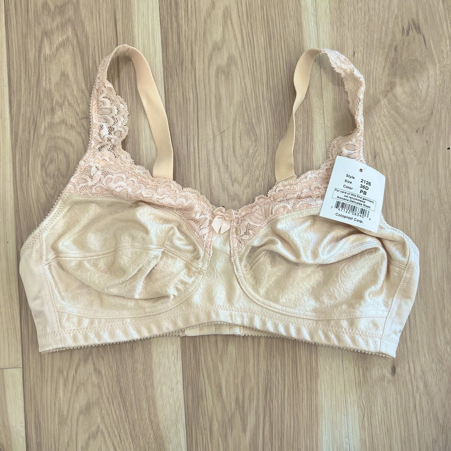 Amoena Annabelle 36D Mastectomy Pocket Bra Soft Cup Nude 2126 Post Surgery