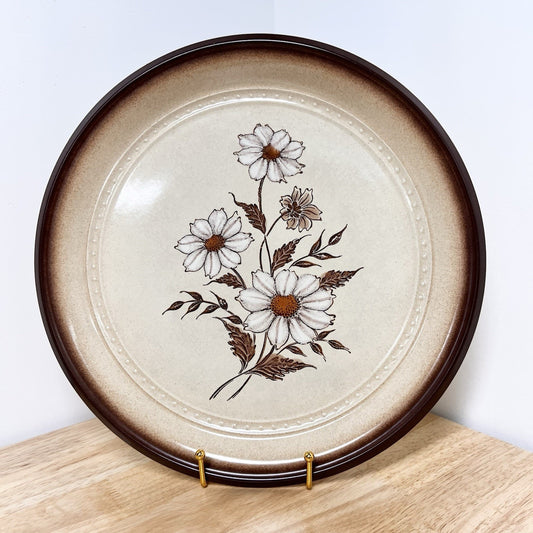 Arita Stoneware Cotton Blossom 12” Cake Plate Cottagecore Farmhouse Vintage MCM