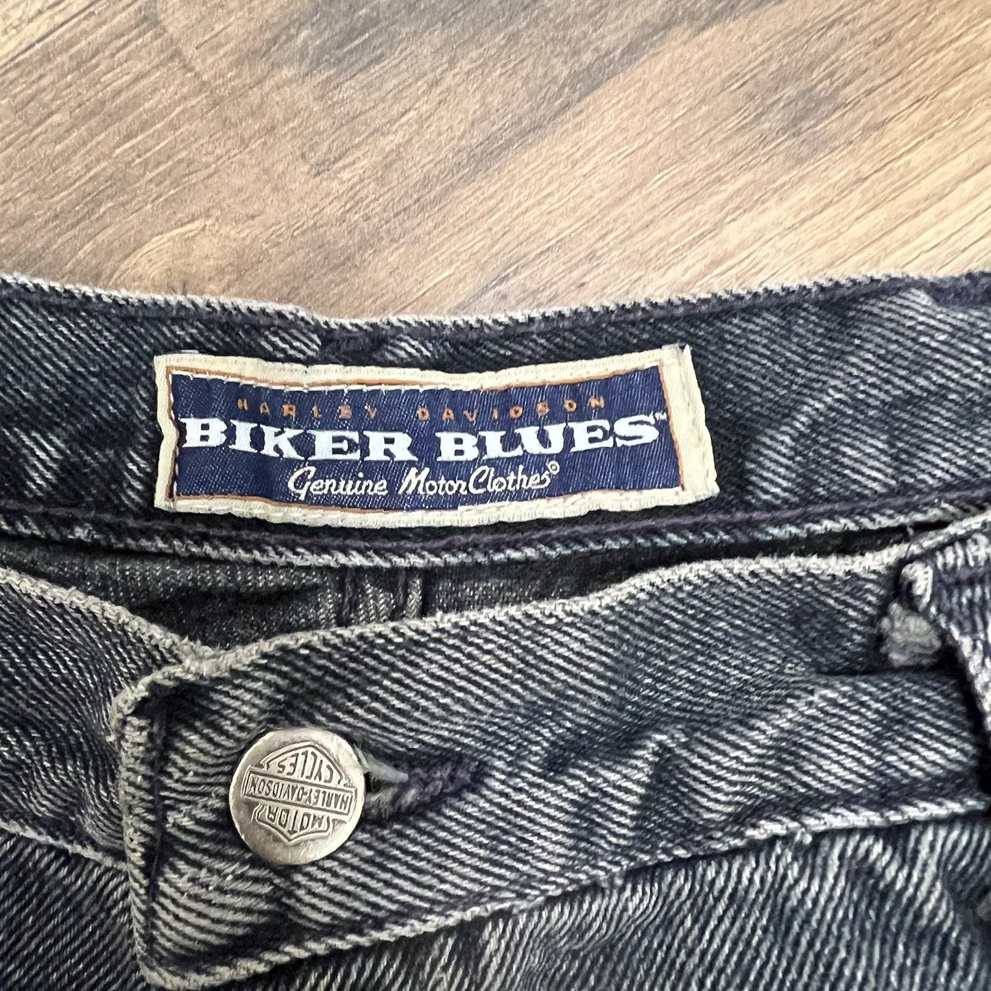 Vintage Harley Davidson Biker Blues Jeans Mens 40x30 Faded Black Denim