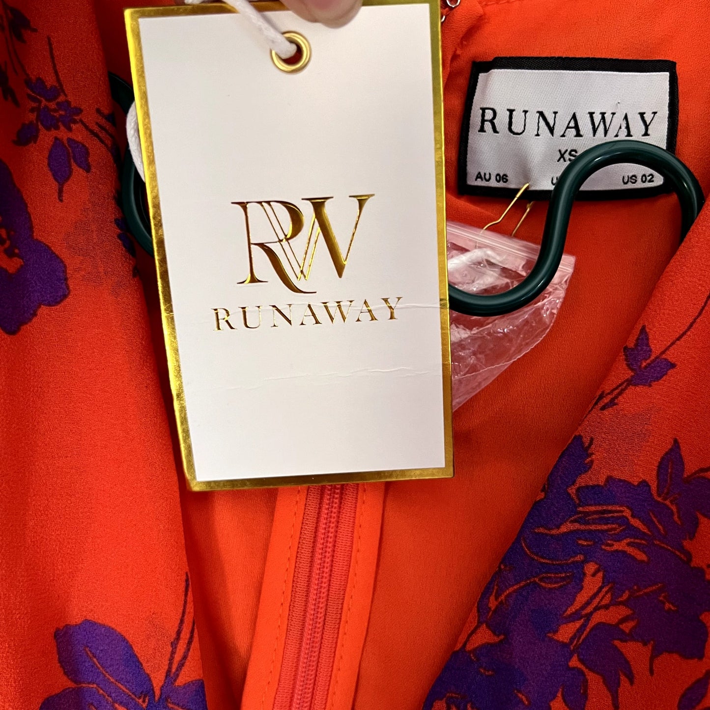 NWT Runaway The Label Finlay Mini Floral Dress XS/2 Long Sleeve Designer Party