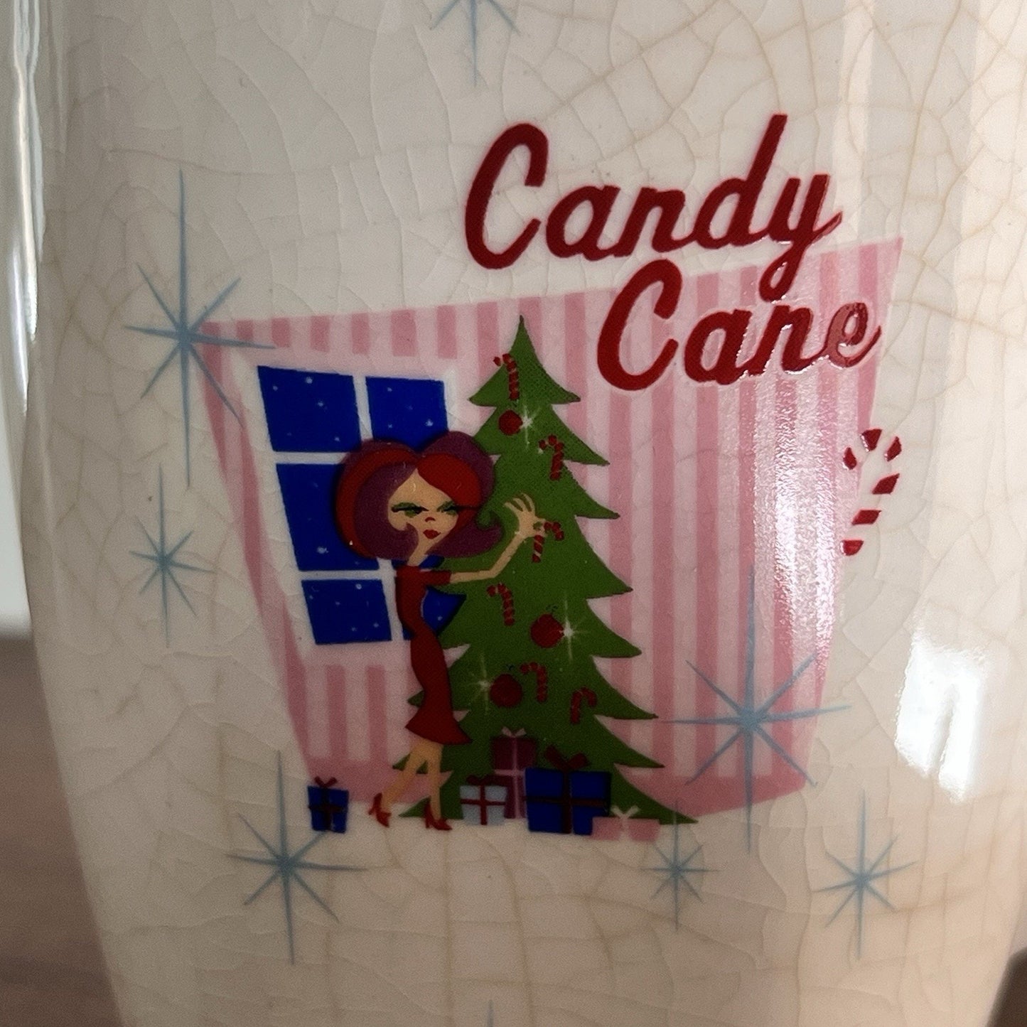 Christmas Cuties Mug Set Retro Atomic Starburst MCM Sakura Kitsch Holiday Decor