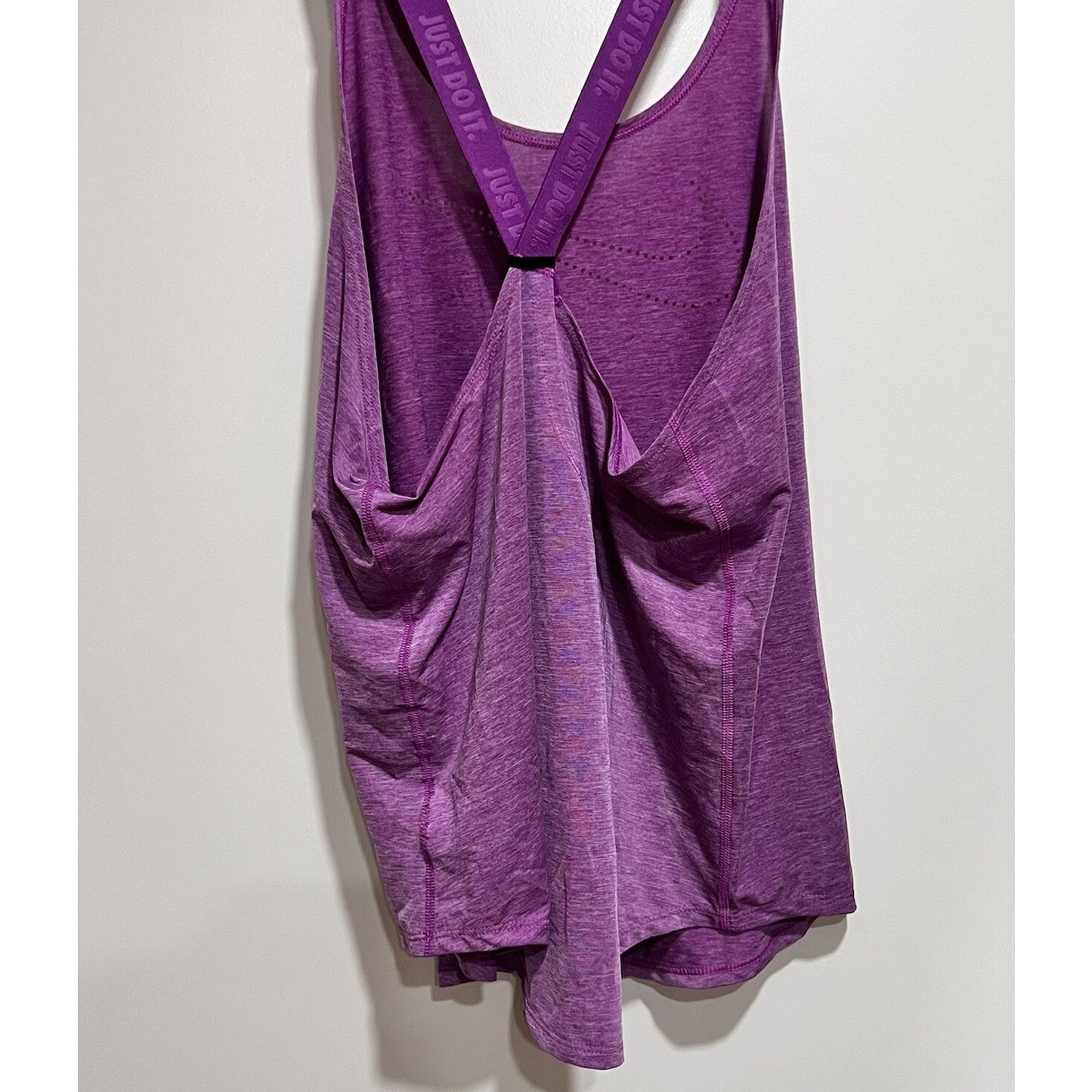 NWT (L) Nike Dri Fit Elastika Keyhole Tank Top Stay Cool Loose Fit Purple Womens