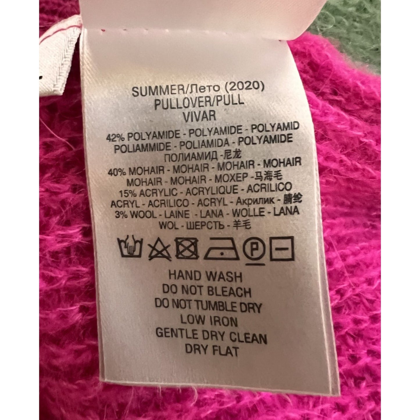 Essentiel Antwerp Vivar Colorblock V Neck Alpaca Wool Blend Sweater Womens Sz XL