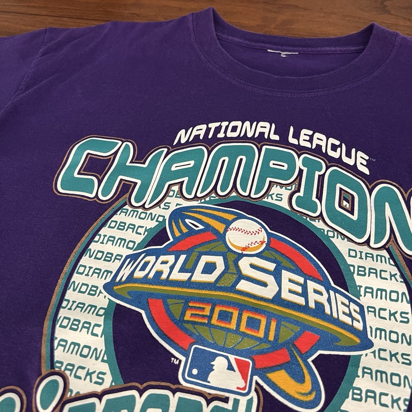 Vintage 2001 Arizona Diamondbacks World Series Champions XL/XXL Tshirt purple