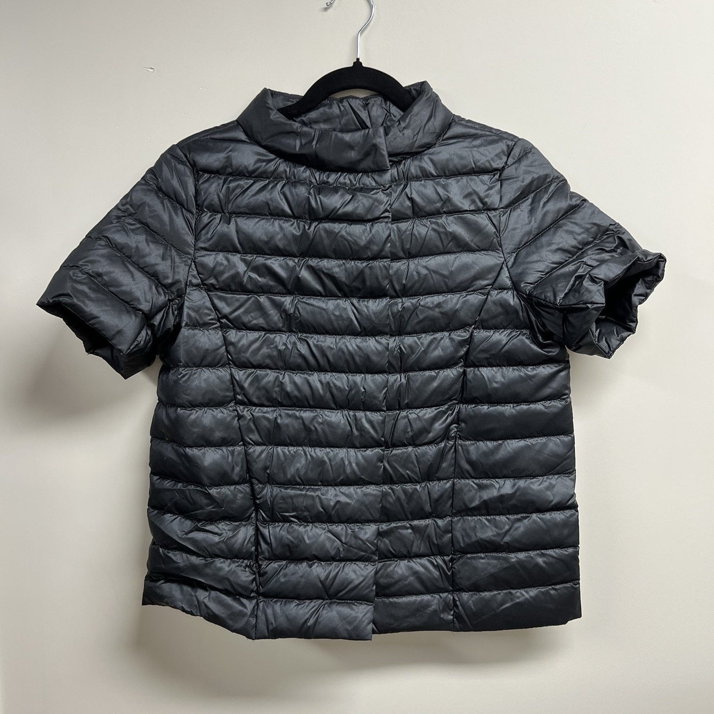 J. McLaughlin XS Sarabeth Short-Sleeve Puffer Jacket Goose Down Grey Designer
