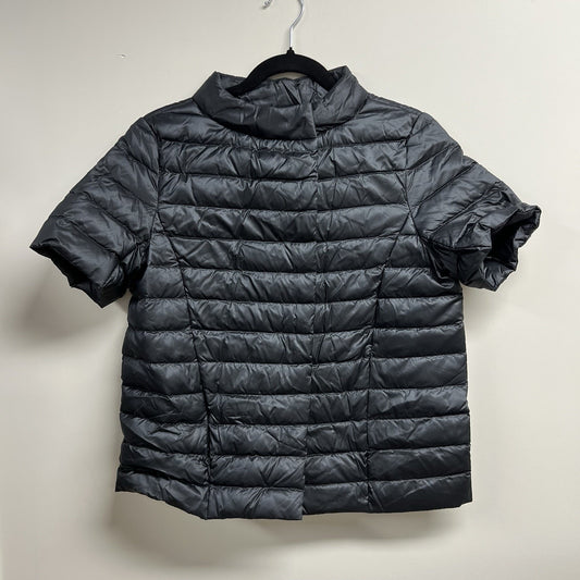 J. McLaughlin XS Sarabeth Short-Sleeve Puffer Jacket Goose Down Grey Designer