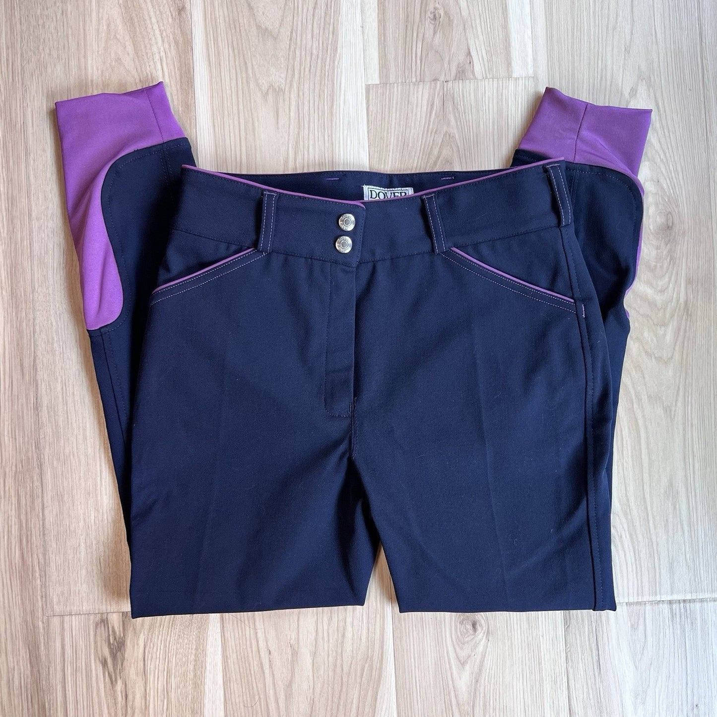 NWT Dover Saddlery Wellesley Breeches Girls 14 Horse Riding Purple Blue Pant