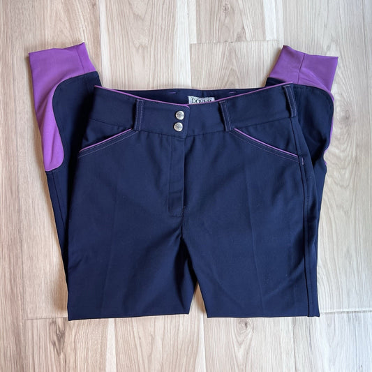 NWT Dover Saddlery Wellesley Breeches Girls 14 Horse Riding Purple Blue Pant