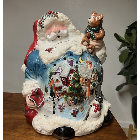 Blue Sky “Spirit Of Christmas” Santa Tea Light Heather Goldminc 22k Gold w Box