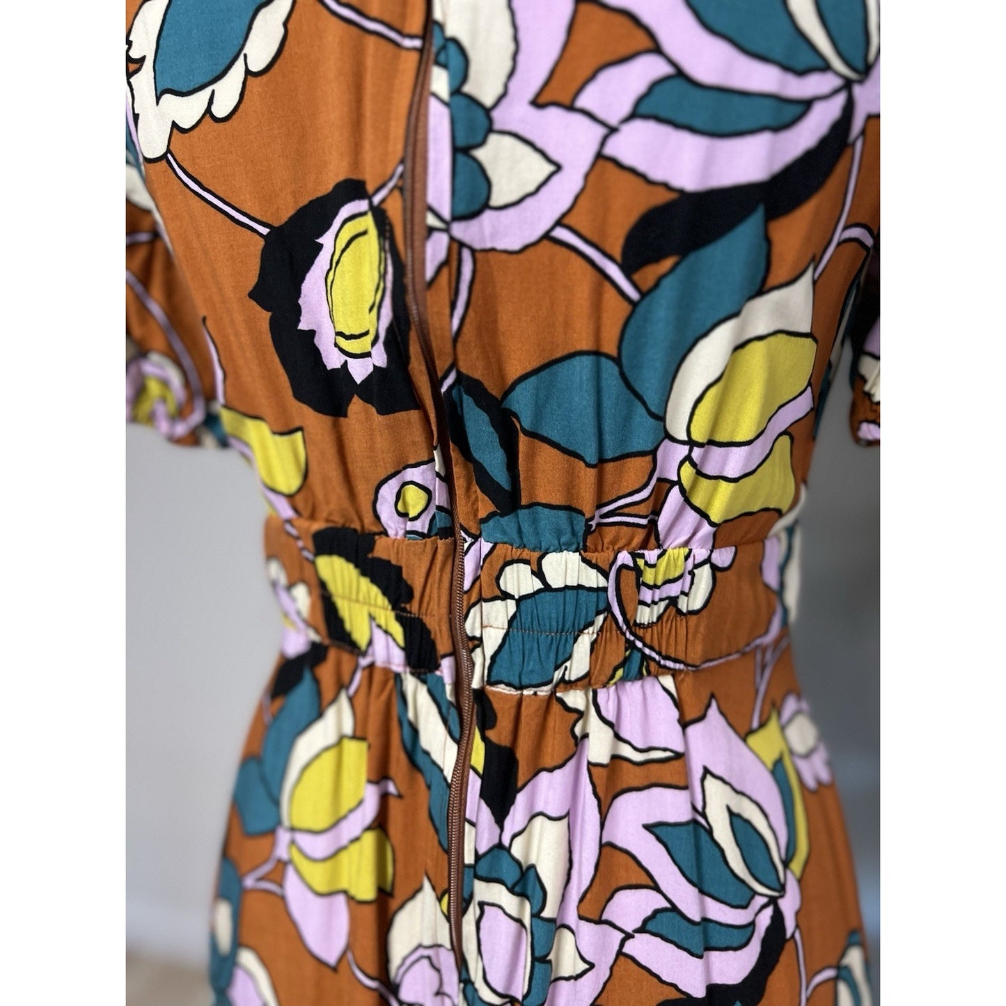 ModCloth (M) Savor The Statement Retro Floral Maxi Dress Vintage Empire Waist