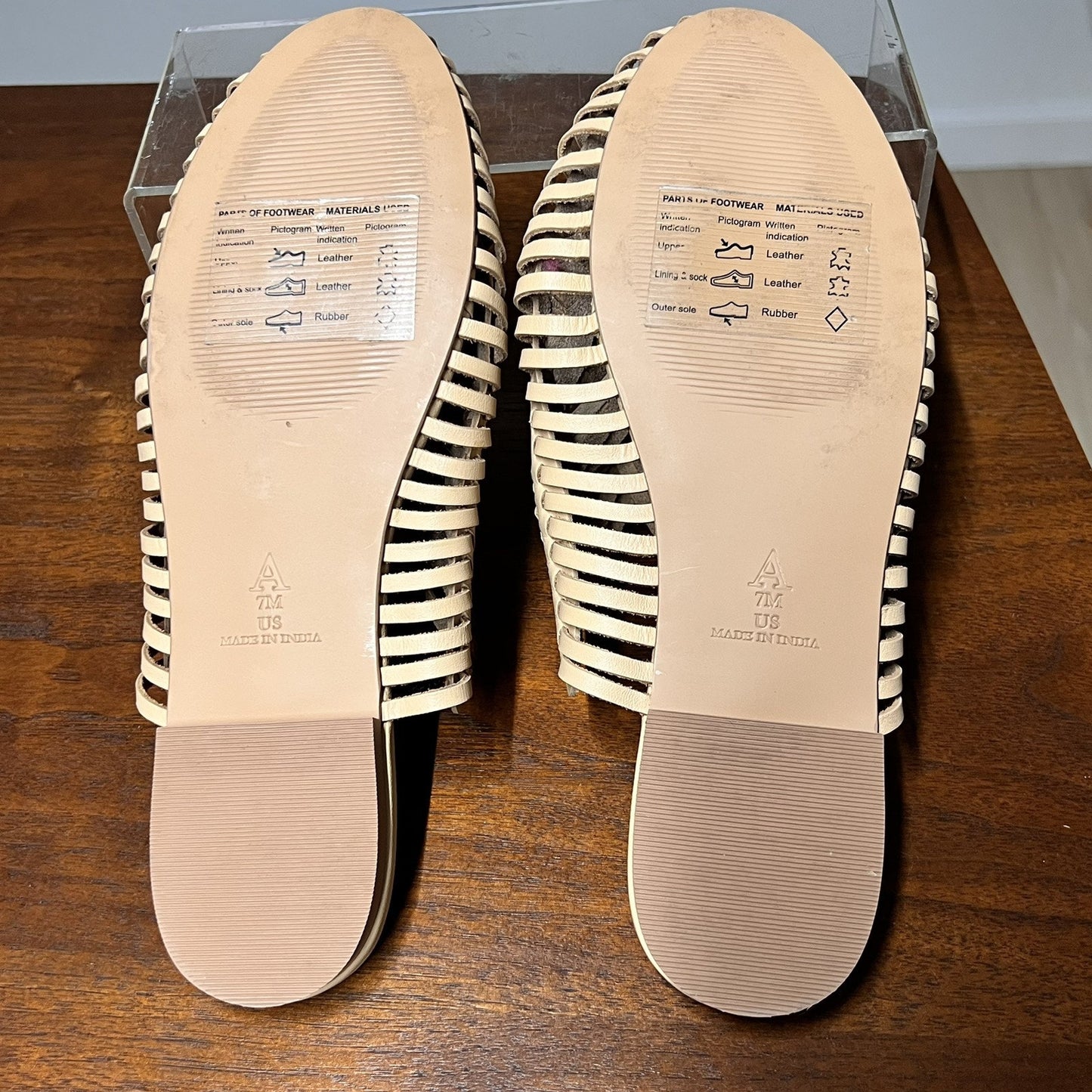 NEW Anthropologie Pilcro 7M Woven Leather Sandal Boho Coastal Beach Tan Neutral