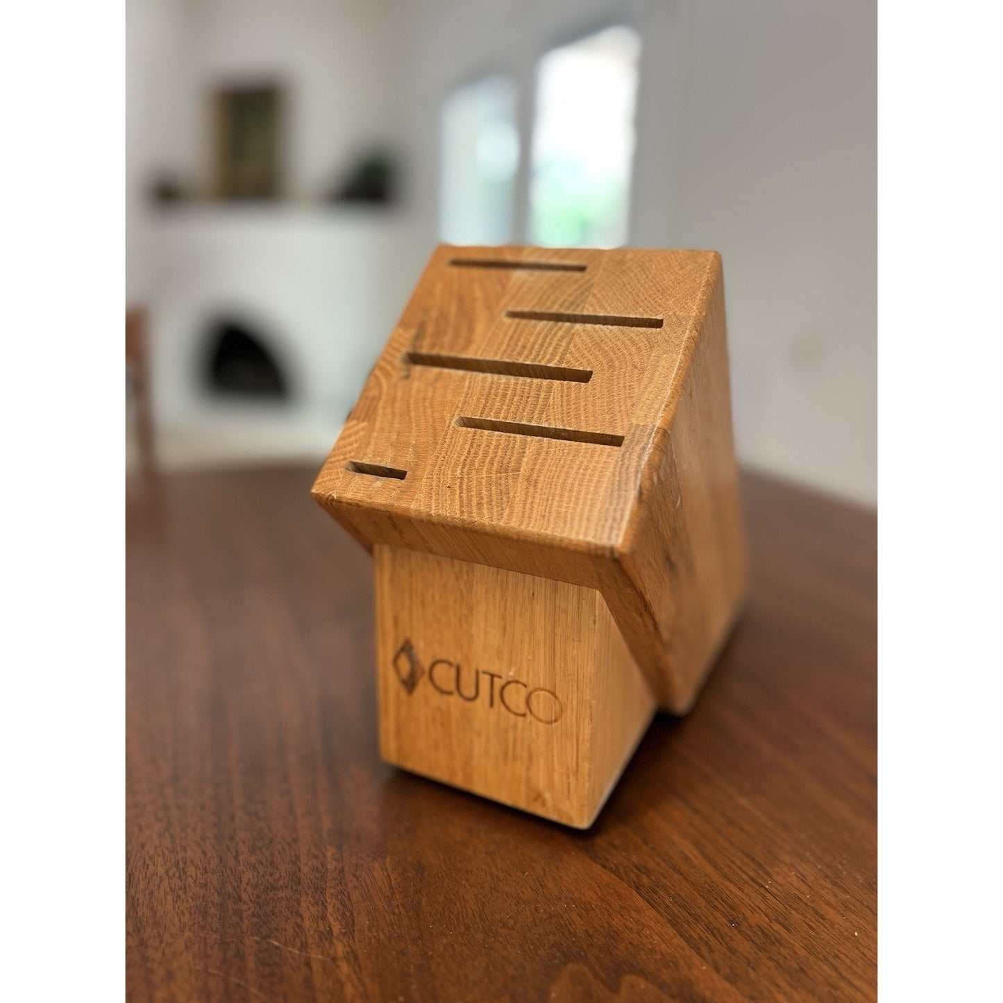 CUTCO Studio Set Knife Block # 1749 - 5 Slot Replacement Honey Oak Solid Wood