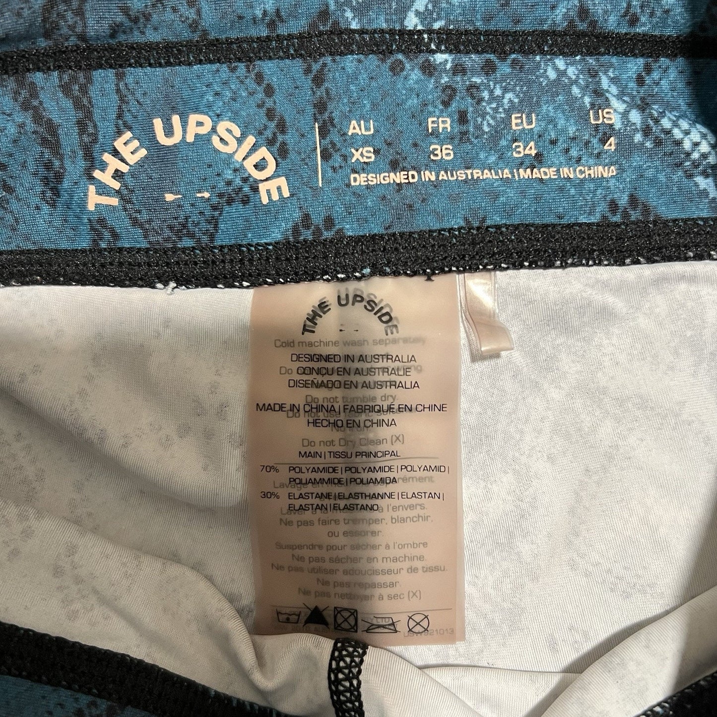 Upside High Rise XS 6” Spin Shorts Cycling Biker Compression Drawstring Snake