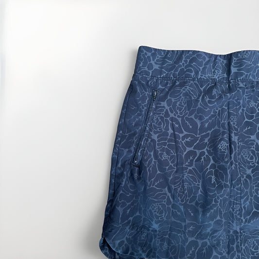 Orvis Womens XS Black Floral High Rise Pull- On Skort Athletic Pockets Elastic