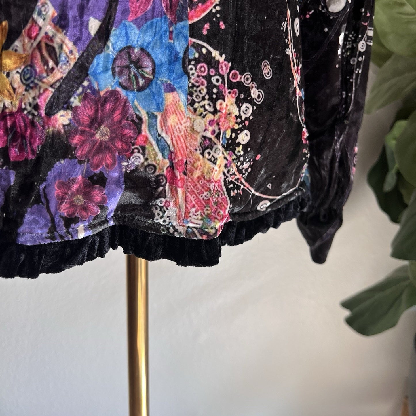 Alberto Makali Velvet Blazer Floral (L) Gothic Witchy Romantic Wearable Art