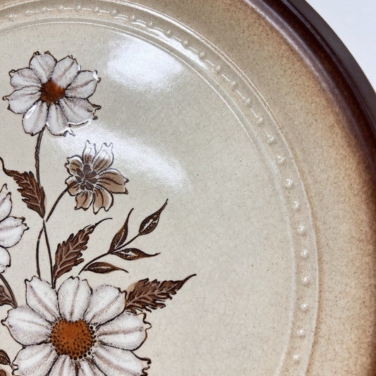 Arita Stoneware Cotton Blossom 12” Cake Plate Cottagecore Farmhouse Vintage MCM