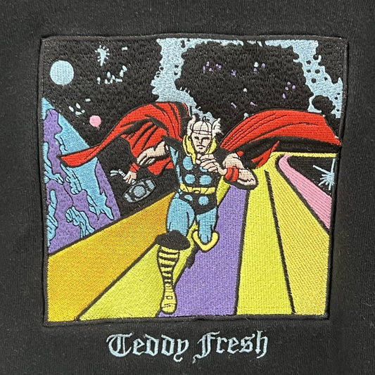 Teddy Fresh Thor Marvel Crew Neck Sweatshirt (S) Rainbow Bridge Retro Streetwear
