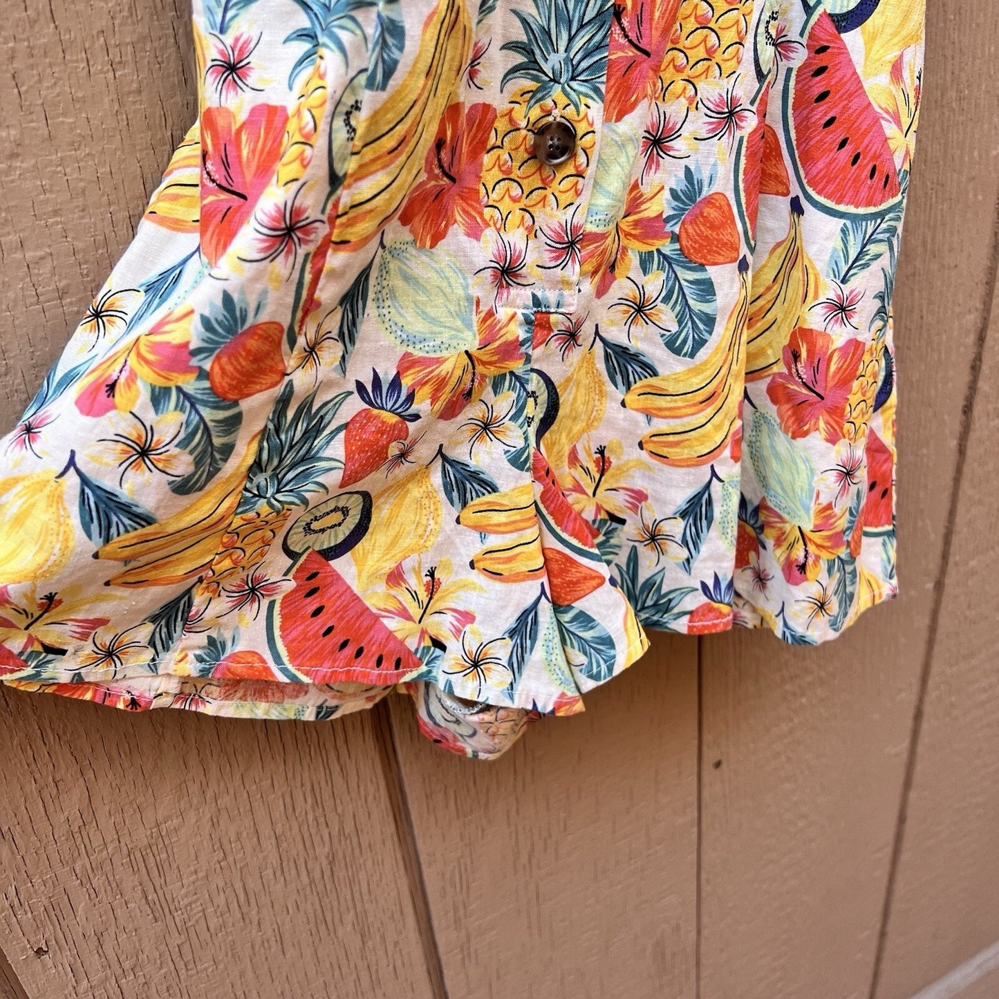 XS Marine Layer Camila Hemp Blend Romper Tropical Beach Summer Playful Ruffle