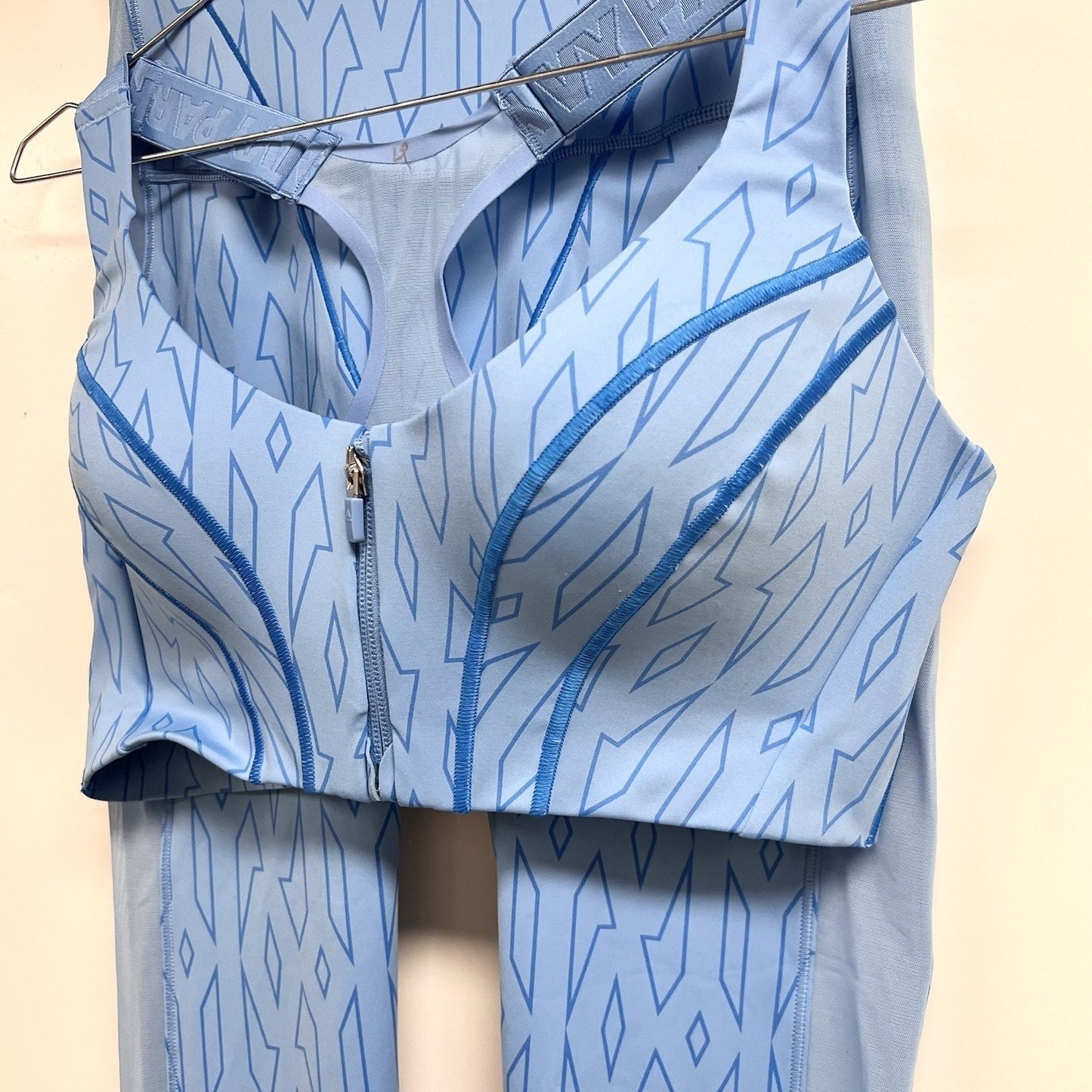 Adidas x Ivy Park Beyonce Leggings Small/25” Mesh Monogram Blue