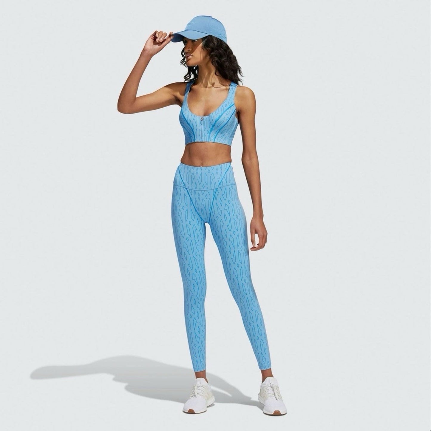Adidas x Ivy Park Beyonce Leggings Small/25” Mesh Monogram Blue
