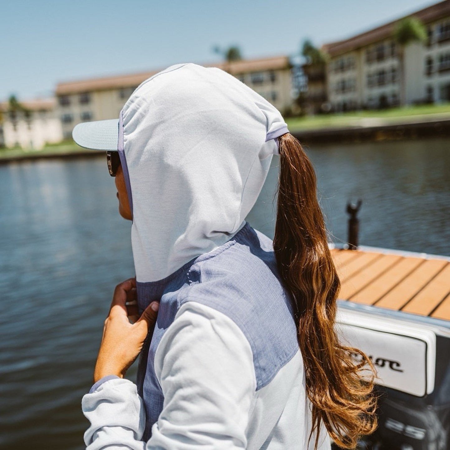 GRUNDENS Shorebreak Hoodie (M) Top Lightweight Long Sleeve Sun Protection Women