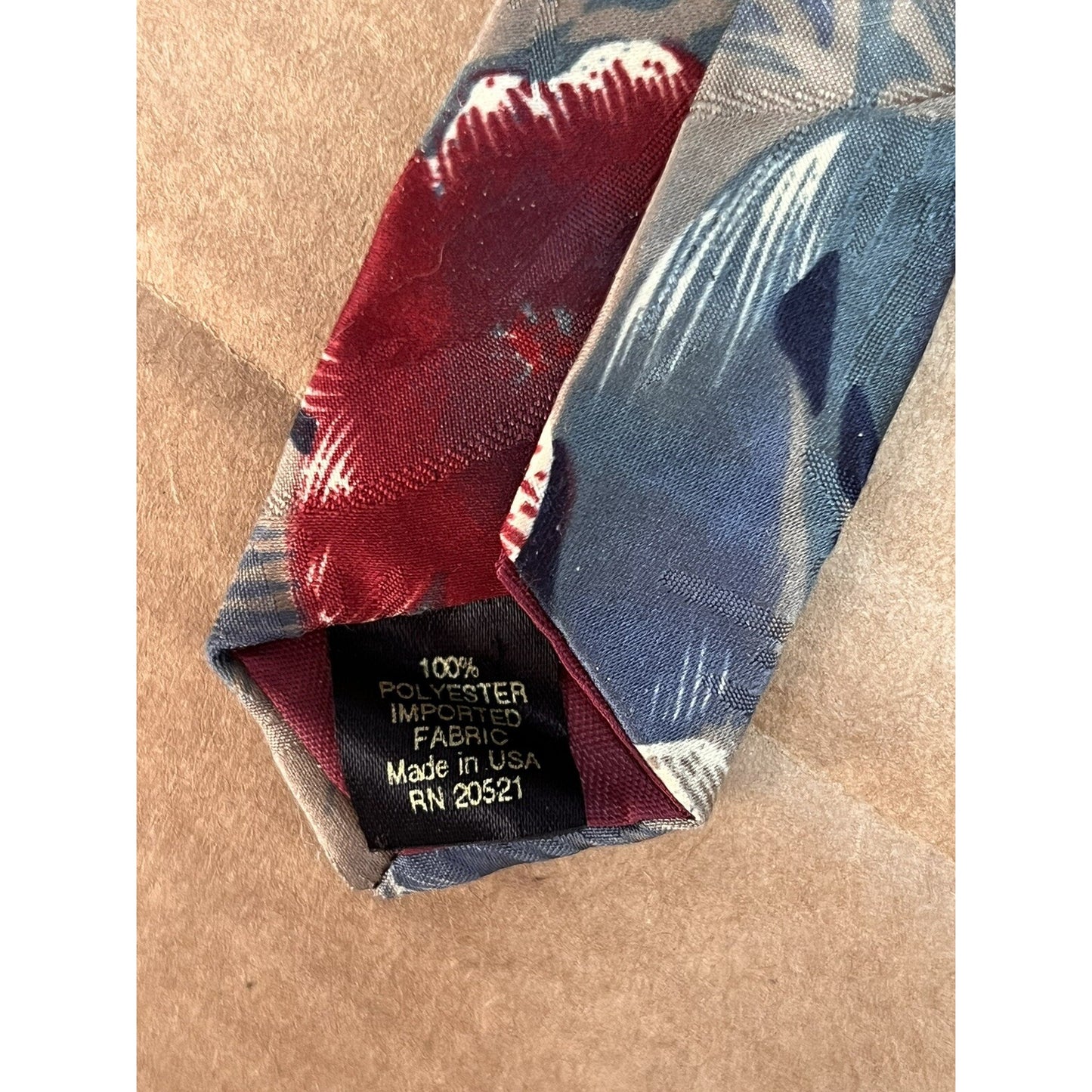 Botany 500 Men's Unique Tropical Floral Necktie Made In USA Red Blue Gray Tie