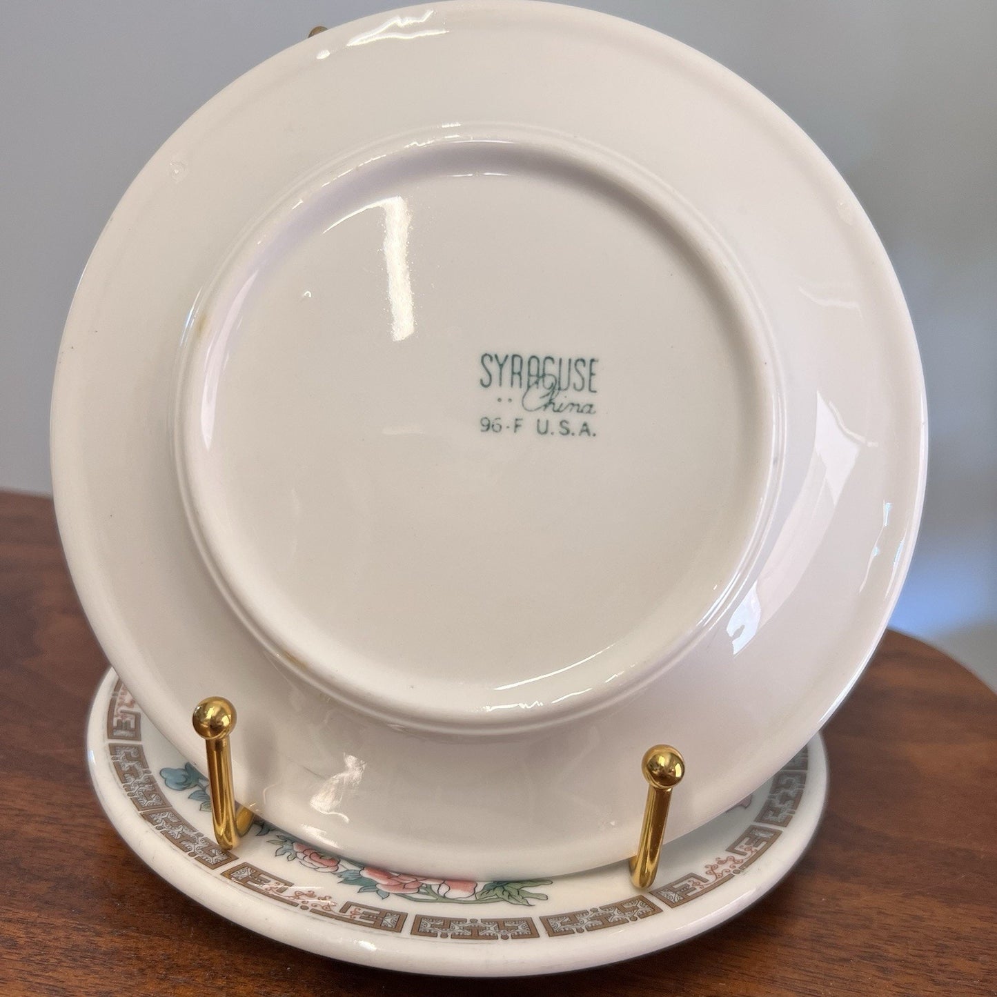 2 x 1967 Syracuse Restaurant Ware Indian Tree Pink Bread Butter Plate 96-F 6.25”