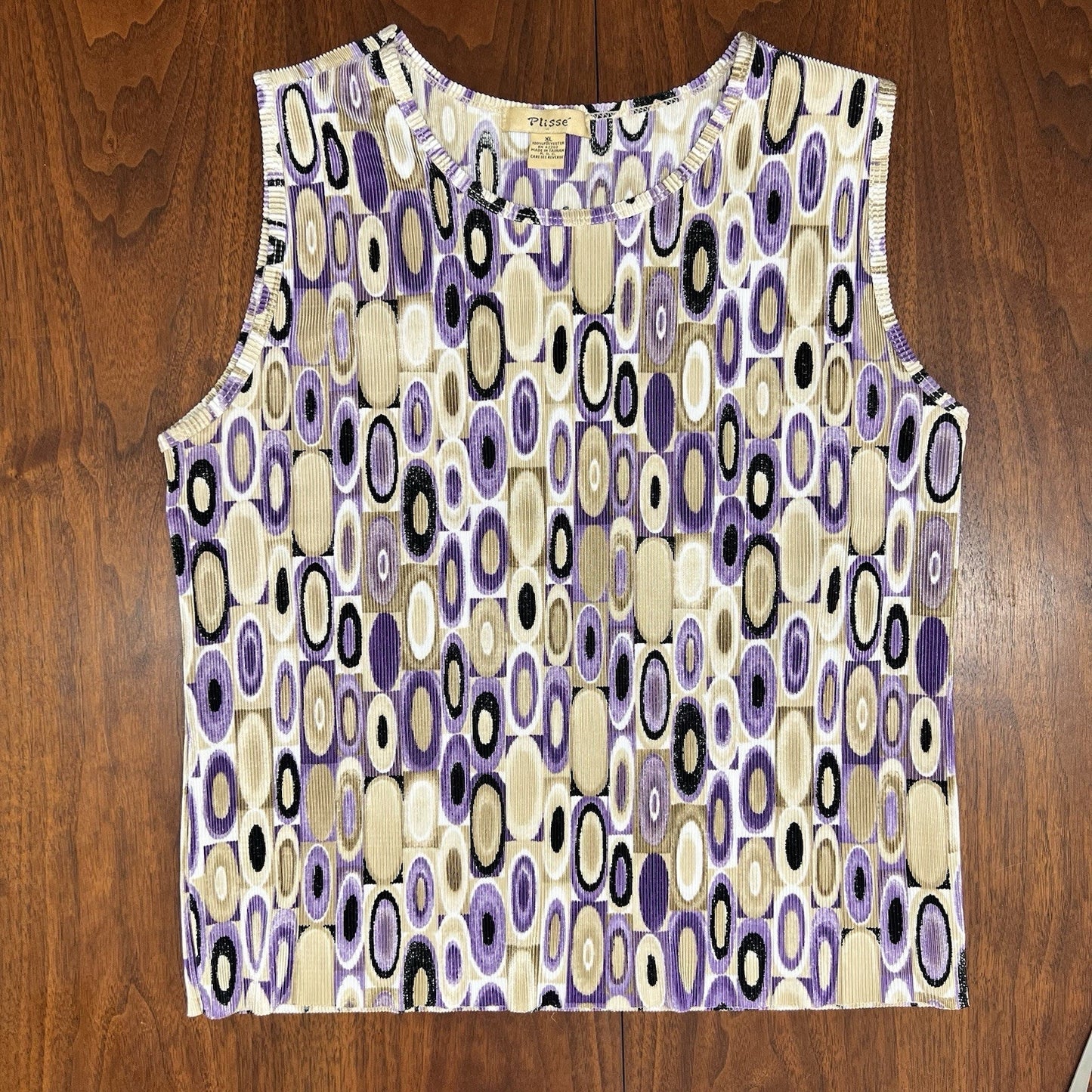 Vintage Lot Of 4 Plissé & Nicola Pleats Crinkle XL Sleeveless Tops Y2K Unique
