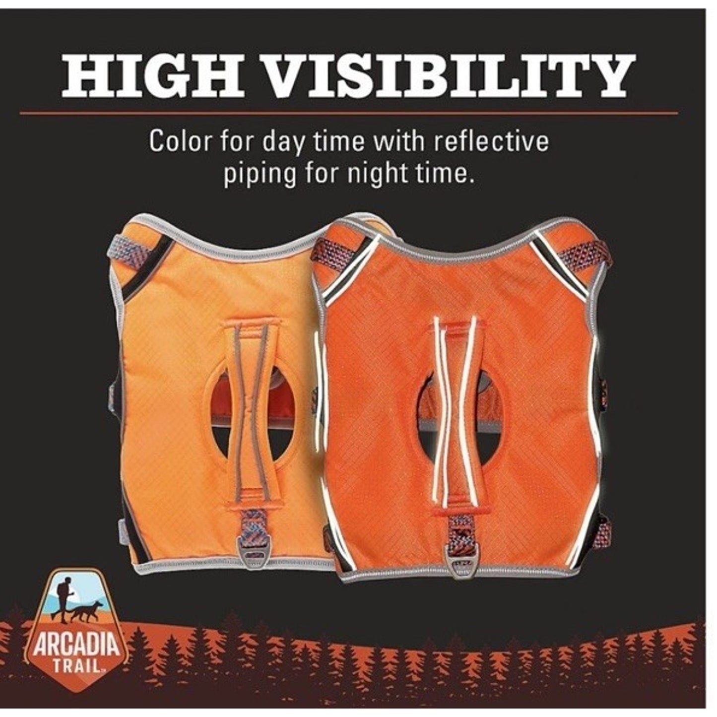 NWT Arcadia Trail Security Harness XL Dog Puppy Orange Blue Unisex Reflective
