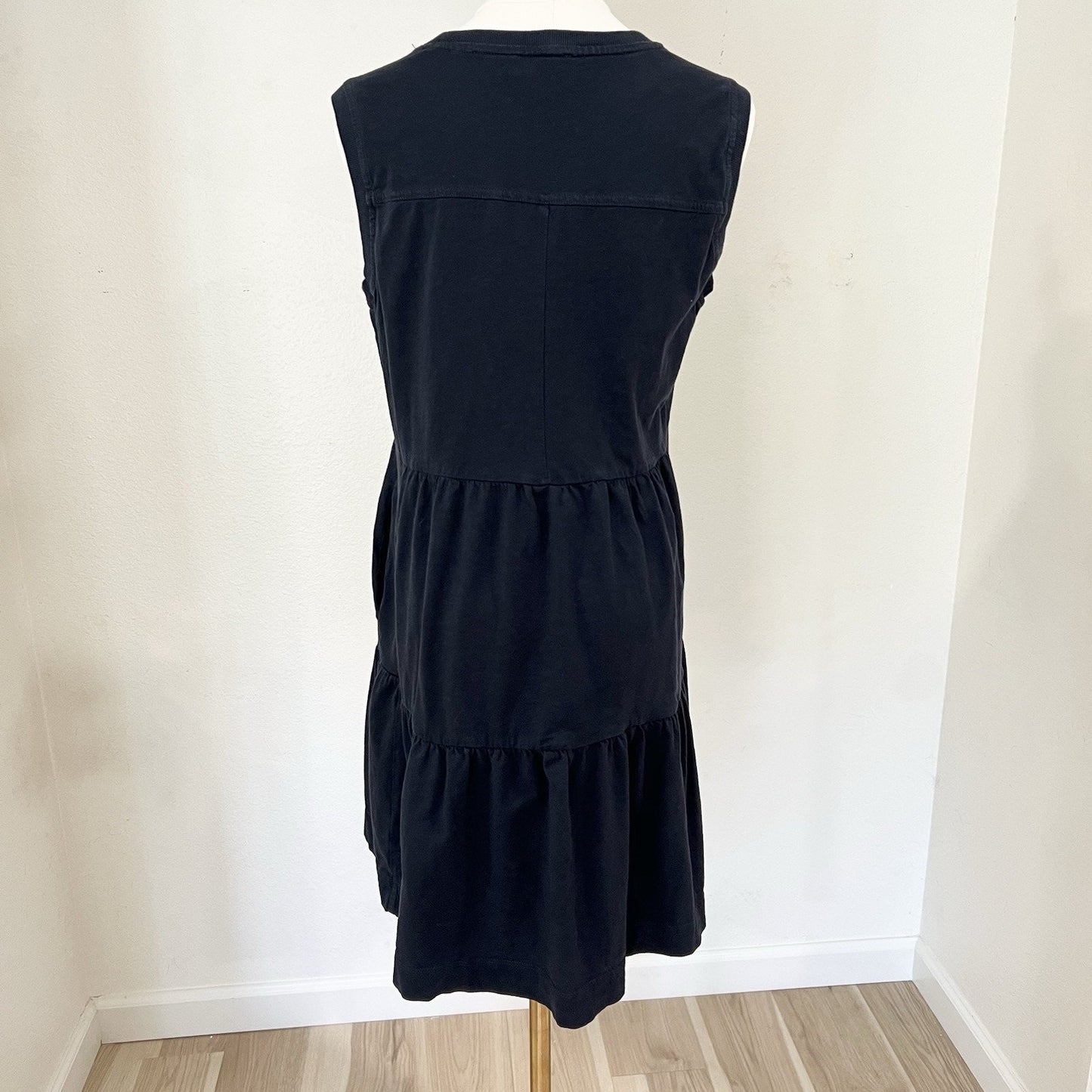 ME + EM Babydoll Mini Dress Size 8 Tiered Jersey Cotton Blue Capsule Preppy