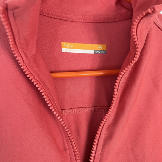 (XS) Lucy Tech Activewear Pink Full Zip Jacket Lightweight Athletic Stretch