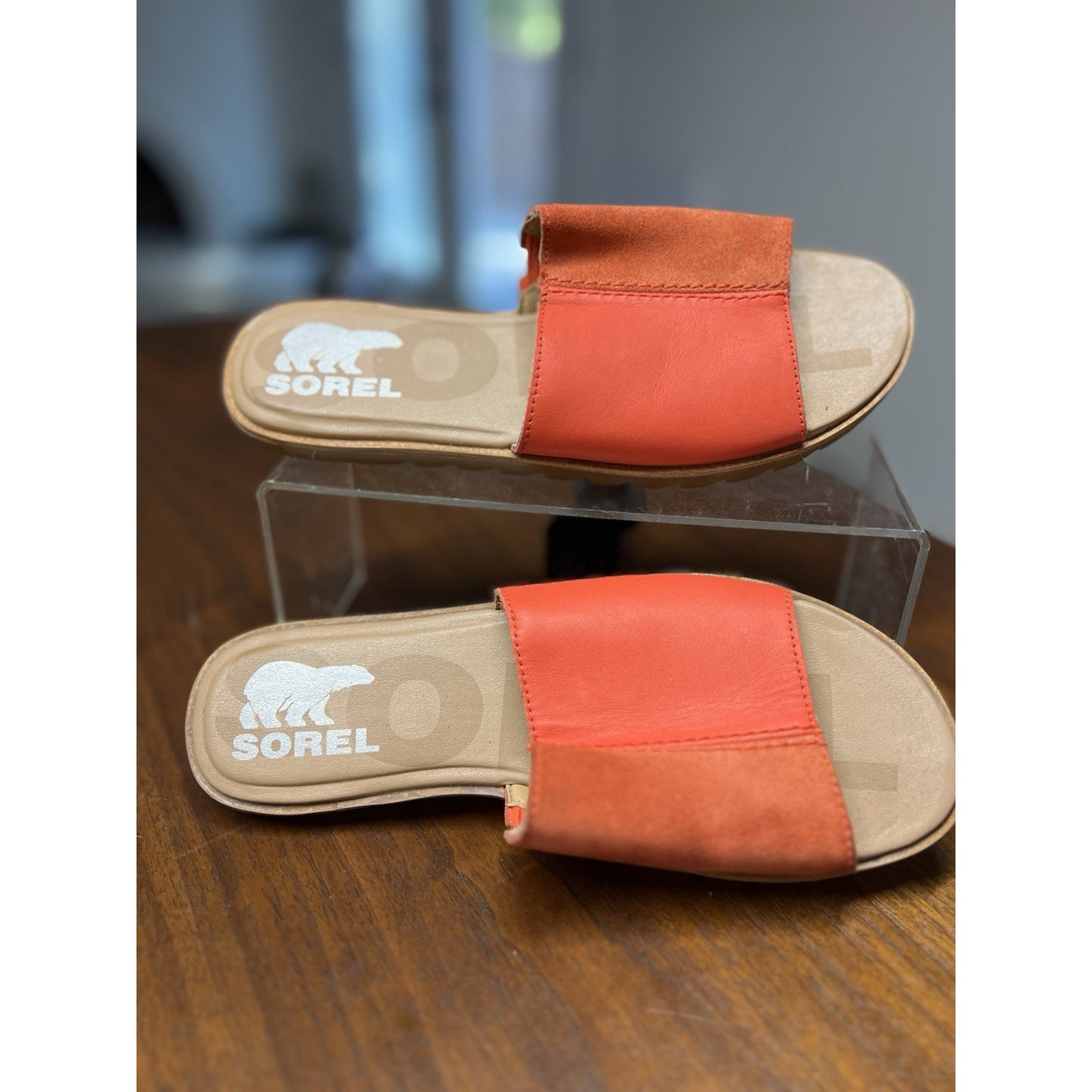 Sorel Ella™ II Block Slide Comfortable Sandals Signal Red 6B (M) NWOB