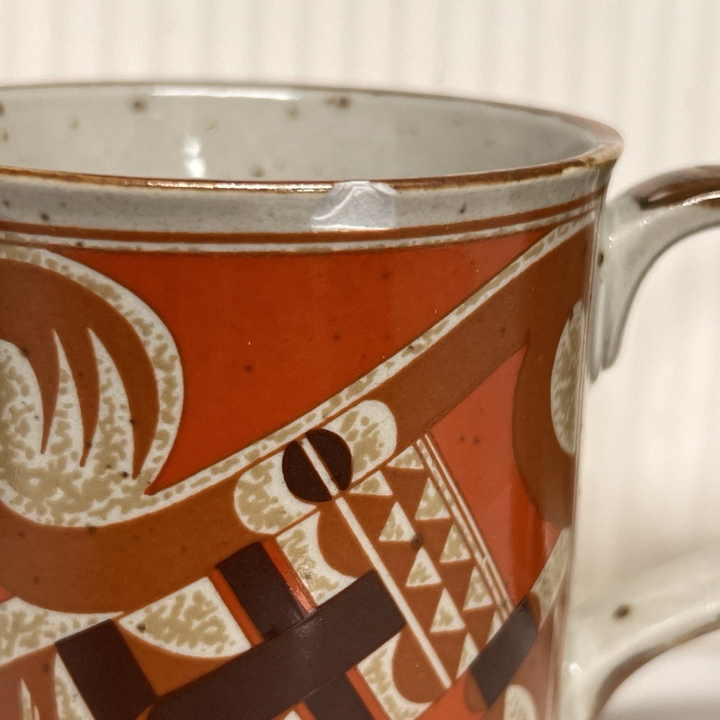 Takahashi Otagiri Stoneware 4 Mugs Tribal Native American Southwestern Geometric