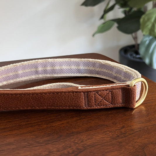 NWT Top Paw 4’ Short Purple White Faux Leather Linen Unisex Dog Leash