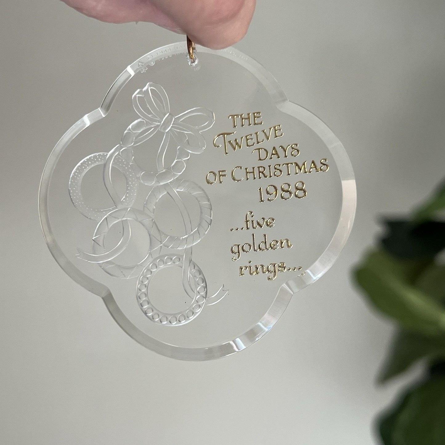 Hallmark 12 Days Of Christmas Ornament 1988 Five 5 Golden Rings Collection