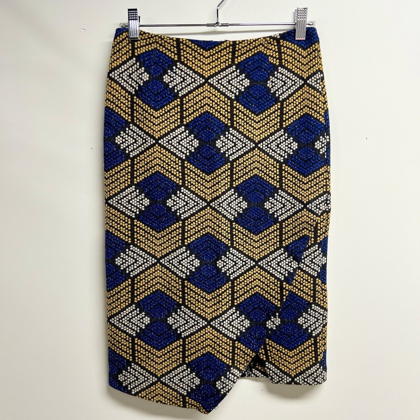 Anthropologie Maeve Kanara Asymmetric Pencil Skirt 26” XS 0 Geometric Textured